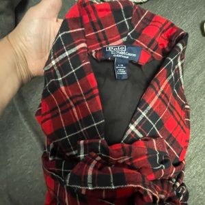 POLO RALPH LAUREN NWOT MEN'S FLANNEL PLAID ROBE